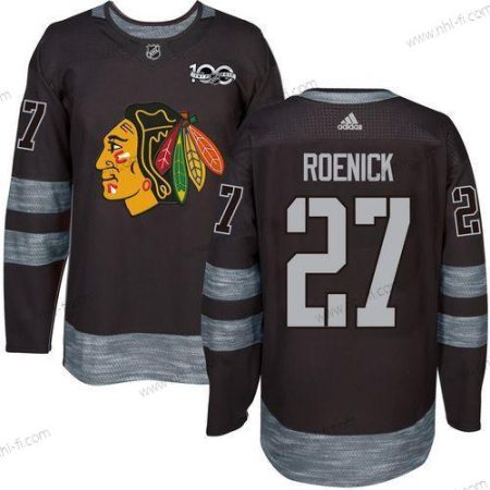 Chicago Blackhawks #27 Jeremy Roenick Musta 1917-2017 100th Vuosipäivä Ommeltu NHL Paita – Miesten