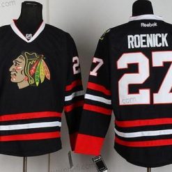 Chicago Blackhawks #27 Jeremy Roenick Musta Paita – Miesten