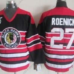 Chicago Blackhawks #27 Jeremy Roenick Musta Pinstripe 75Th Retro CCM Paita – Miesten