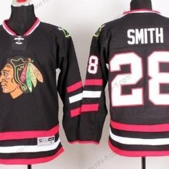 Chicago Blackhawks #28 Ben Smith 2014 Stadium Series Musta Paita – Miesten