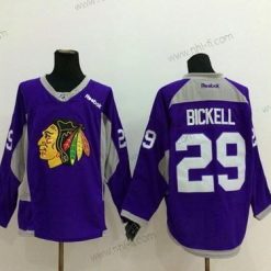 Chicago Blackhawks #29 Bryan Bickell 2014 Training Violetti Paita – Miesten