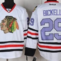 Chicago Blackhawks #29 Bryan Bickell Valkoinen With Violetti Paita – Miesten