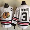 Chicago Blackhawks #3 Pierre Pilote Valkoinen CCM Vintage Paita – Miesten