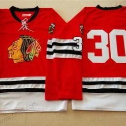 Chicago Blackhawks #30 Ed Belfour 1960-61 Punainen Vintage Paita – Miesten