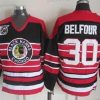 Chicago Blackhawks #30 Ed Belfour Musta Pinstripe 75Th Retro CCM Paita – Miesten