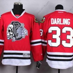 Chicago Blackhawks #33 Scott Darling Punainen With Musta Skulls Paita – Miesten