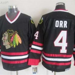 Chicago Blackhawks #4 Bobby Orr Musta CCM Vintage Paita – Miesten