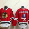 Chicago Blackhawks #4 Niklas Hjalmarsson USA Flag Punainen Paita – Miesten