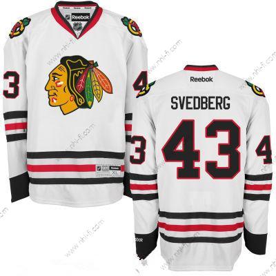 Chicago Blackhawks #43 Viktor Svedberg Valkoinen Jääkiekko Ommeltu NHL Paita – Miesten