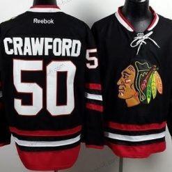 Chicago Blackhawks #50 Corey Crawford 2014 Stadium Series Musta Paita – Miesten