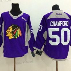 Chicago Blackhawks #50 Corey Crawford 2014 Training Violetti Paita – Miesten