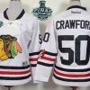 Chicago Blackhawks #50 Corey Crawford 2015 Stanley Cup 2015 Talvi Klassinen Valkoinen Paita – Nuoret