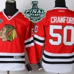 Chicago Blackhawks #50 Corey Crawford 2015 Stanley Cup Punainen Paita – Nuoret