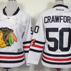 Chicago Blackhawks #50 Corey Crawford 2015 Talvi Klassinen Valkoinen Paita – Lasten