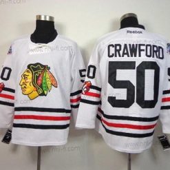 Chicago Blackhawks #50 Corey Crawford 2015 Talvi Klassinen Valkoinen Paita – Miesten