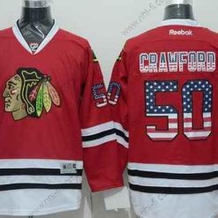 Chicago Blackhawks #50 Corey Crawford USA Flag Punainen Paita – Miesten