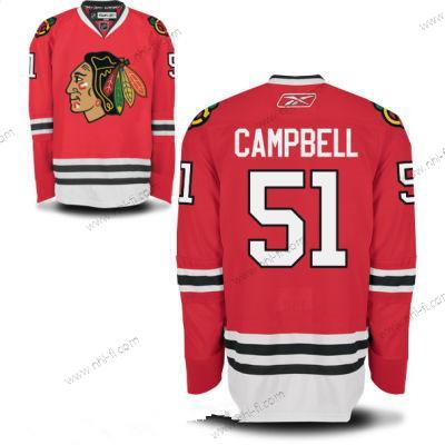 Chicago Blackhawks #51 Brian Campbell Punainen Kotiottelu Jääkiekko Ommeltu NHL Paita – Miesten