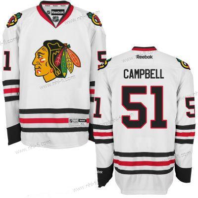 Chicago Blackhawks #51 Brian Campbell Valkoinen Jääkiekko Ommeltu NHL Paita – Miesten