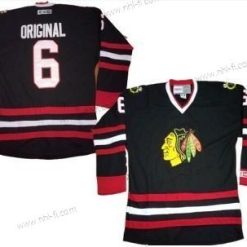 Chicago Blackhawks #6 Parkhurst Original Musta Retro CCM Paita – Miesten