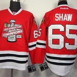 Chicago Blackhawks #65 Andrew Shaw 2013 Champions Commemorate Punainen Paita – Miesten