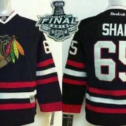 Chicago Blackhawks #65 Andrew Shaw 2015 Stanley Cup Musta Paita – Nuoret