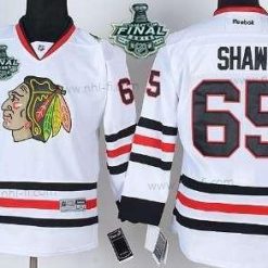 Chicago Blackhawks #65 Andrew Shaw 2015 Stanley Cup Valkoinen Paita – Nuoret