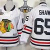 Chicago Blackhawks #65 Andrew Shaw 2015 Talvi Klassinen Valkoinen Paita W/2015 Stanley Cup Champion Patch – Lasten