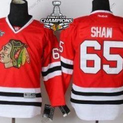 Chicago Blackhawks #65 Andrew Shaw Punainen Paita W/2015 Stanley Cup Champion Patch – Lasten