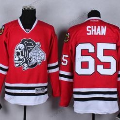 Chicago Blackhawks #65 Andrew Shaw Punainen With Musta Skulls Paita – Miesten