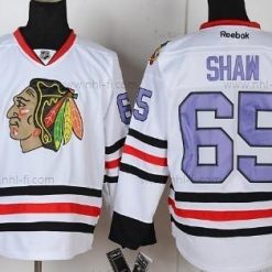 Chicago Blackhawks #65 Andrew Shaw Valkoinen With Violetti Paita – Miesten