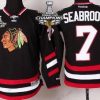 Chicago Blackhawks #7 Brent Seabrook 2014 Stadium Series Musta Paita W/2015 Stanley Cup Champion Patch – Lasten