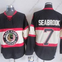 Chicago Blackhawks #7 Brent Seabrook Musta Vieras CCM Vintage Paita – Miesten