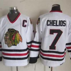 Chicago Blackhawks #7 Chris Chelios Valkoinen CCM Vintage Paita – Miesten