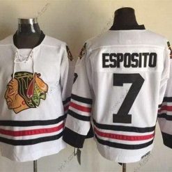 Chicago Blackhawks #7 Tony Esposito 1999 Valkoinen CCM Vintage Paita – Miesten