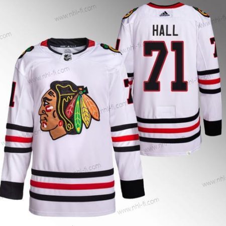 Chicago Blackhawks #71 Taylor Hall Valkoinen Ommeltu Jääkiekko Paita – Miesten