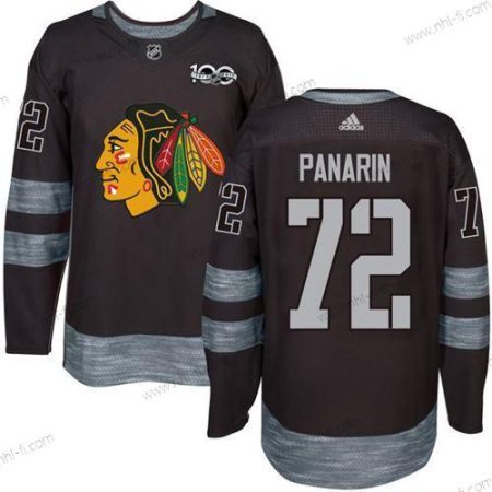 Chicago Blackhawks #72 Artemi Panarin Musta 1917-2017 100th Vuosipäivä Ommeltu NHL Paita – Miesten