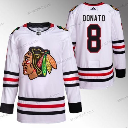 Chicago Blackhawks #8 Ryan Donato Valkoinen Ommeltu Jääkiekko Paita – Miesten