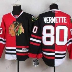 Chicago Blackhawks #80 Antoine Vermette Punainen Musta Two Tone Paita – Miesten