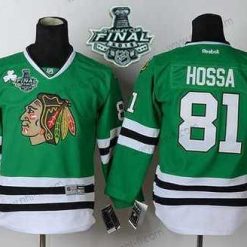 Chicago Blackhawks #81 Marian Hossa 2015 Stanley Cup Vihreä Paita – Nuoret