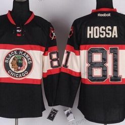 Chicago Blackhawks #81 Marian Hossa Musta Vieras Paita – Miesten