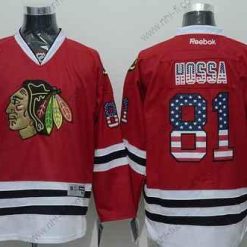 Chicago Blackhawks #81 Marian Hossa USA Flag Punainen Paita – Miesten