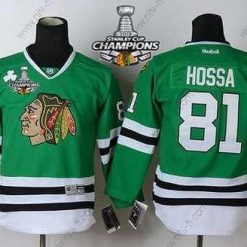 Chicago Blackhawks #81 Marian Hossa Vihreä Paita W/2015 Stanley Cup Champion Patch – Lasten