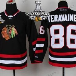 Chicago Blackhawks #86 Teuvo Teravainen Punk 2014 Stadium Series Musta Paita W/2015 Stanley Cup Champion Patch – Lasten