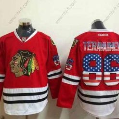 Chicago Blackhawks #86 Teuvo Teravainen USA Flag Punainen Paita – Miesten