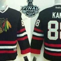 Chicago Blackhawks #88 Patrick Kane 2015 Stanley Cup Musta Paita – Nuoret