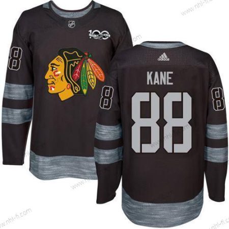 Chicago Blackhawks #88 Patrick Kane Musta 1917-2017 100th Vuosipäivä Ommeltu NHL Paita – Miesten