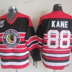 Chicago Blackhawks #88 Patrick Kane Musta Pinstripe 75Th Retro CCM Paita – Miesten