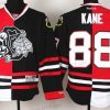 Chicago Blackhawks #88 Patrick Kane Punainen/Musta Two Tone With Musta Skulls Paita – Miesten