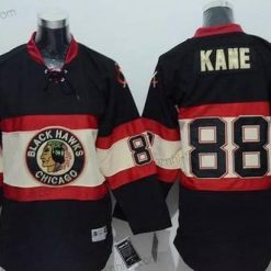 Chicago Blackhawks #88 Patrick Kane Vaihtopaita Musta Vieras NHL Reebok Paita – Nuoret