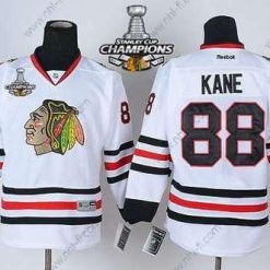 Chicago Blackhawks #88 Patrick Kane Valkoinen Paita W/2015 Stanley Cup Champion Patch – Lasten